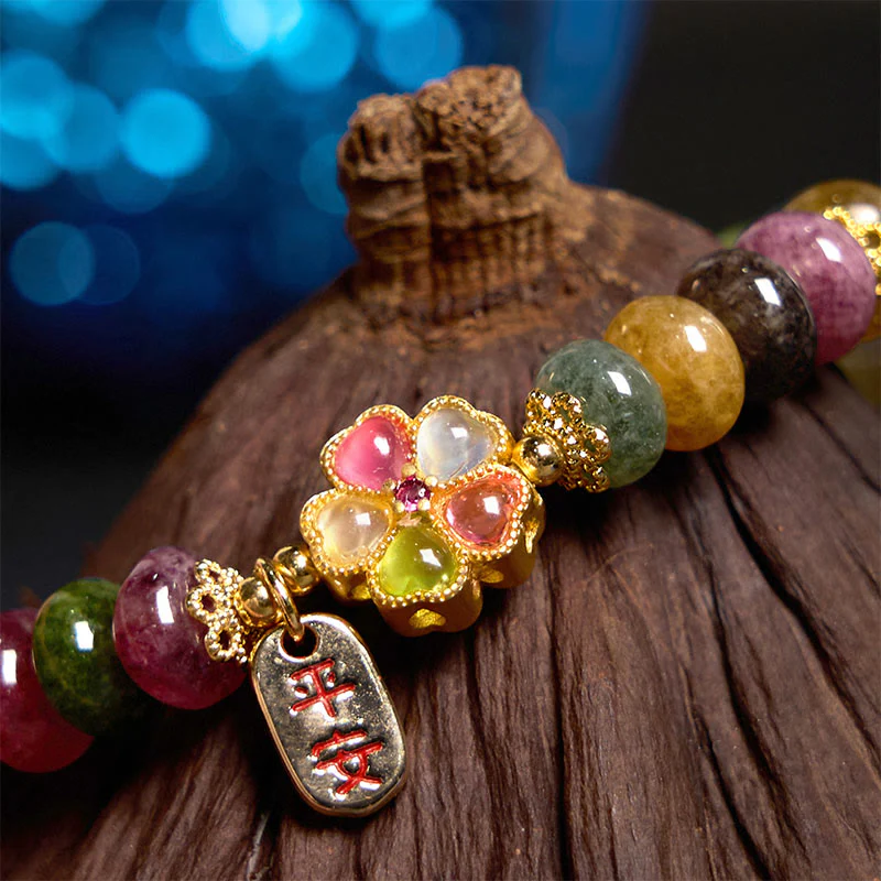 Tourmaline Jade Safe and Well Love Bracelet 14-16cm Unisex - Image 3