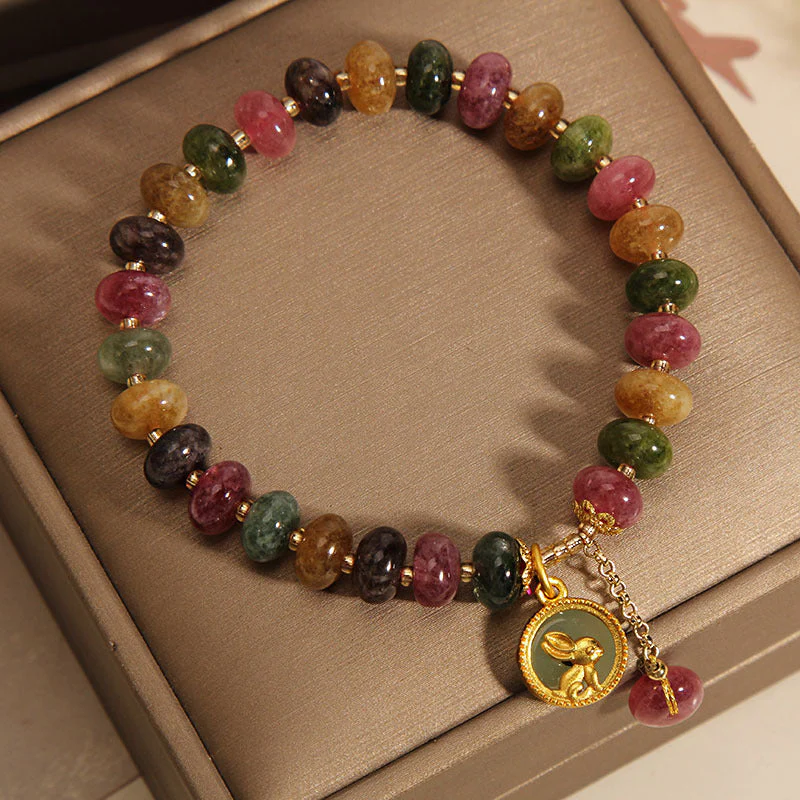 Tourmaline Positive Rabbit Charm Bracelet 14-16cm Wrist - Image 3