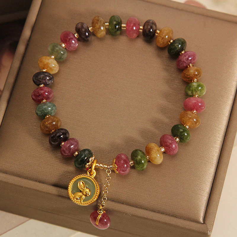 Tourmaline Positive Rabbit Charm Bracelet 14-16cm Wrist - Image 5