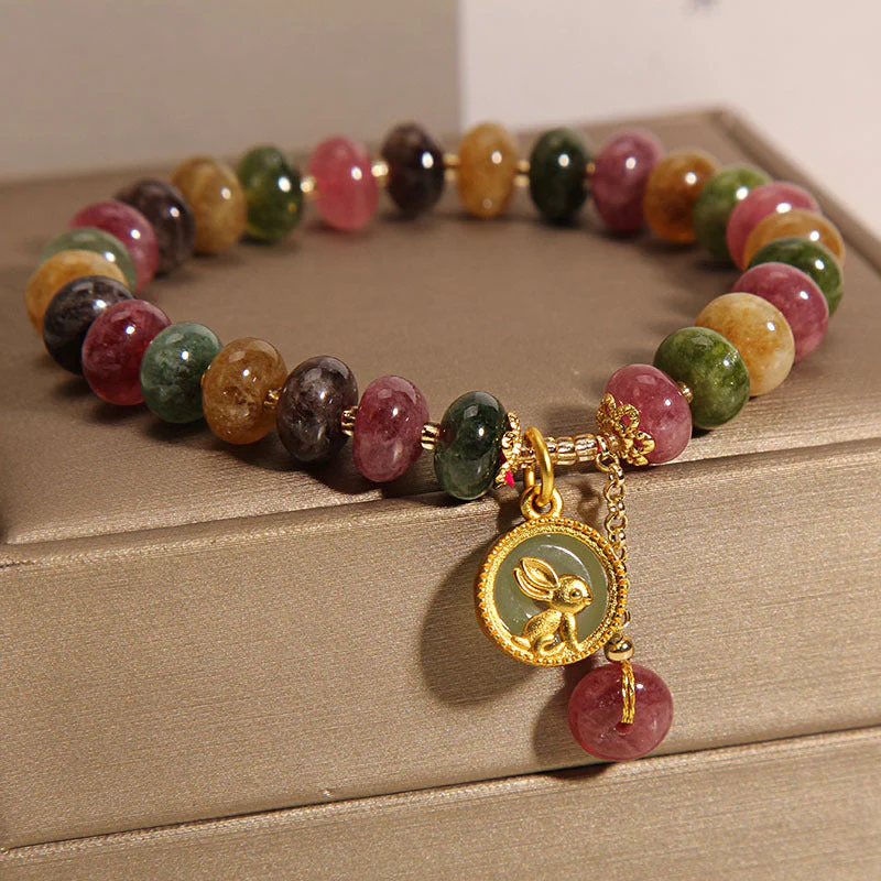 Tourmaline Positive Rabbit Charm Bracelet 14-16cm Wrist - Image 6