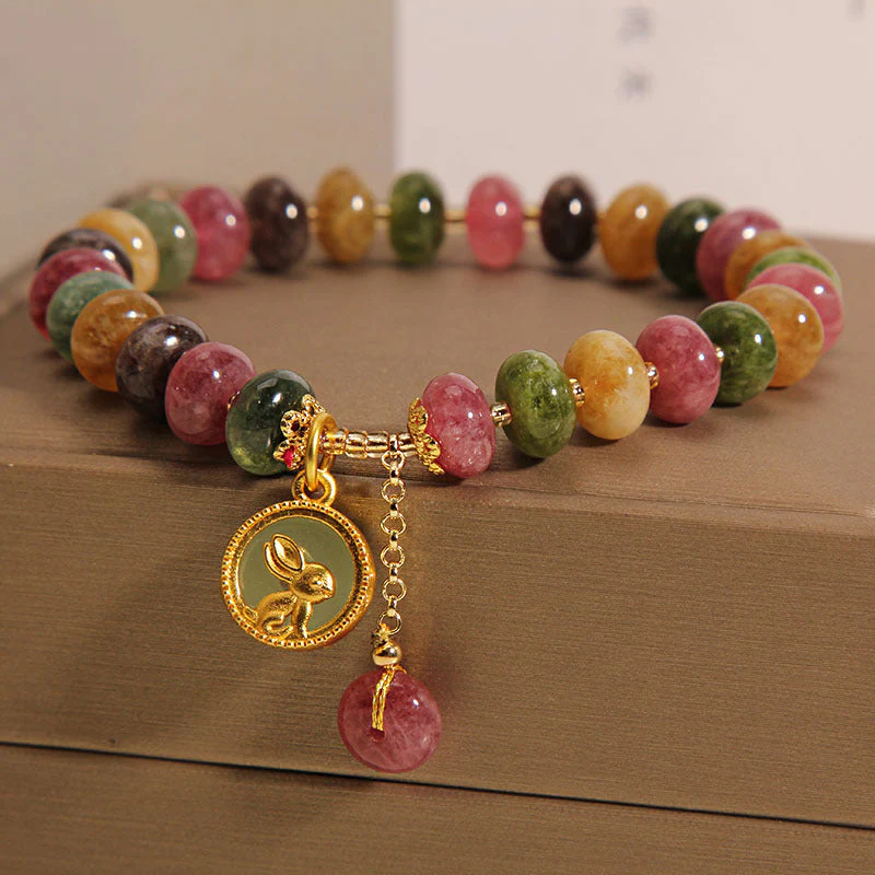 Tourmaline Positive Rabbit Charm Bracelet 14-16cm Wrist - Image 7