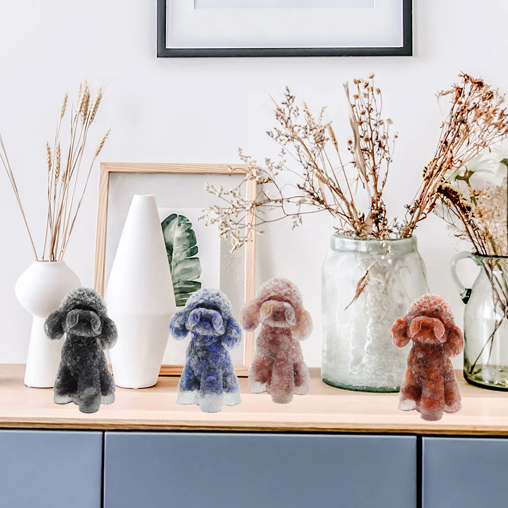 Toy Poodle Resin Decoration 2.04in Spiritual Figurine - Image 3