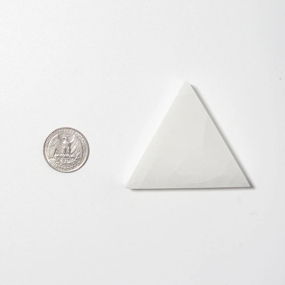 Triangle Selenite Crystal Charging Plate 2.75in for Energy Cleansing - Image 5