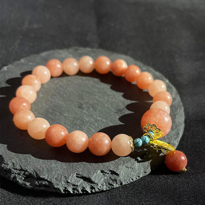 Natural Stone Turquoise Fu Character Luck Bracelet - Image 10