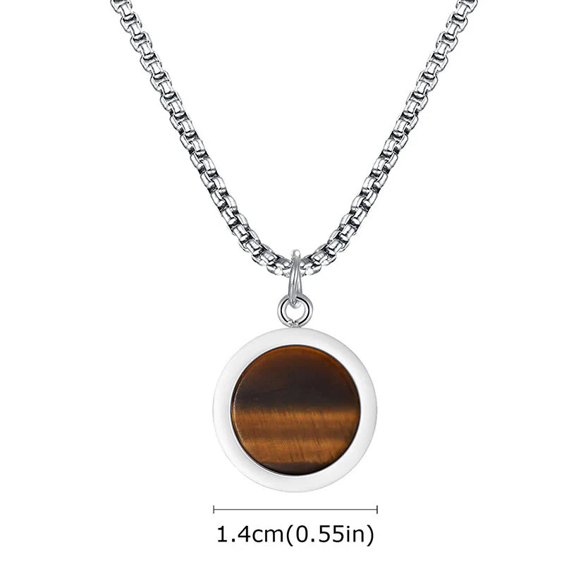 Turquoise Necklace with Tiger Eye, Lazurite & Malachite Pendant - Image 10
