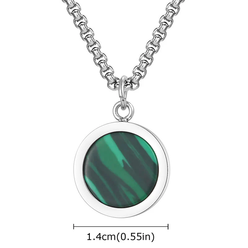 Turquoise Necklace with Tiger Eye, Lazurite & Malachite Pendant - Image 16