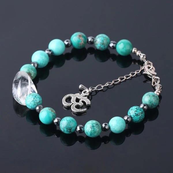 Turquoise Om Bracelet - Wisdom and Protection - Image 2