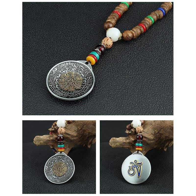 Turquoise Om Mani Padme Hum Prayer Wheel Necklace - Image 21