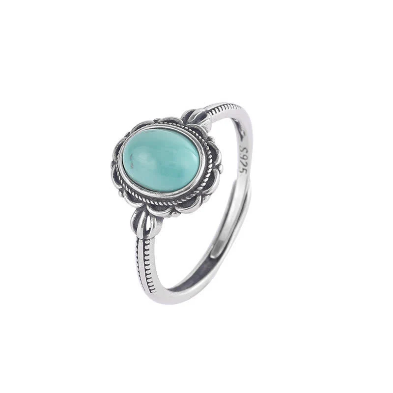 Turquoise and Red Agate Ring in Sterling Silver for Protection - Image 6