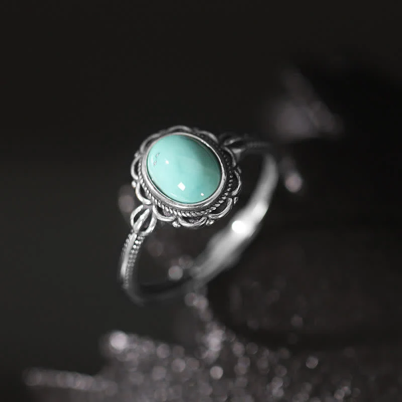 Turquoise and Red Agate Ring in Sterling Silver for Protection - Image 8