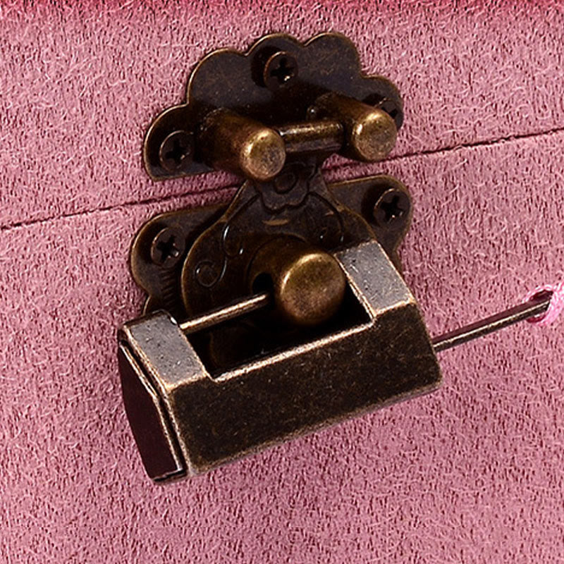 Two-Layer Flannel Jewelry Box with Lock for Zen Decor - Image 16