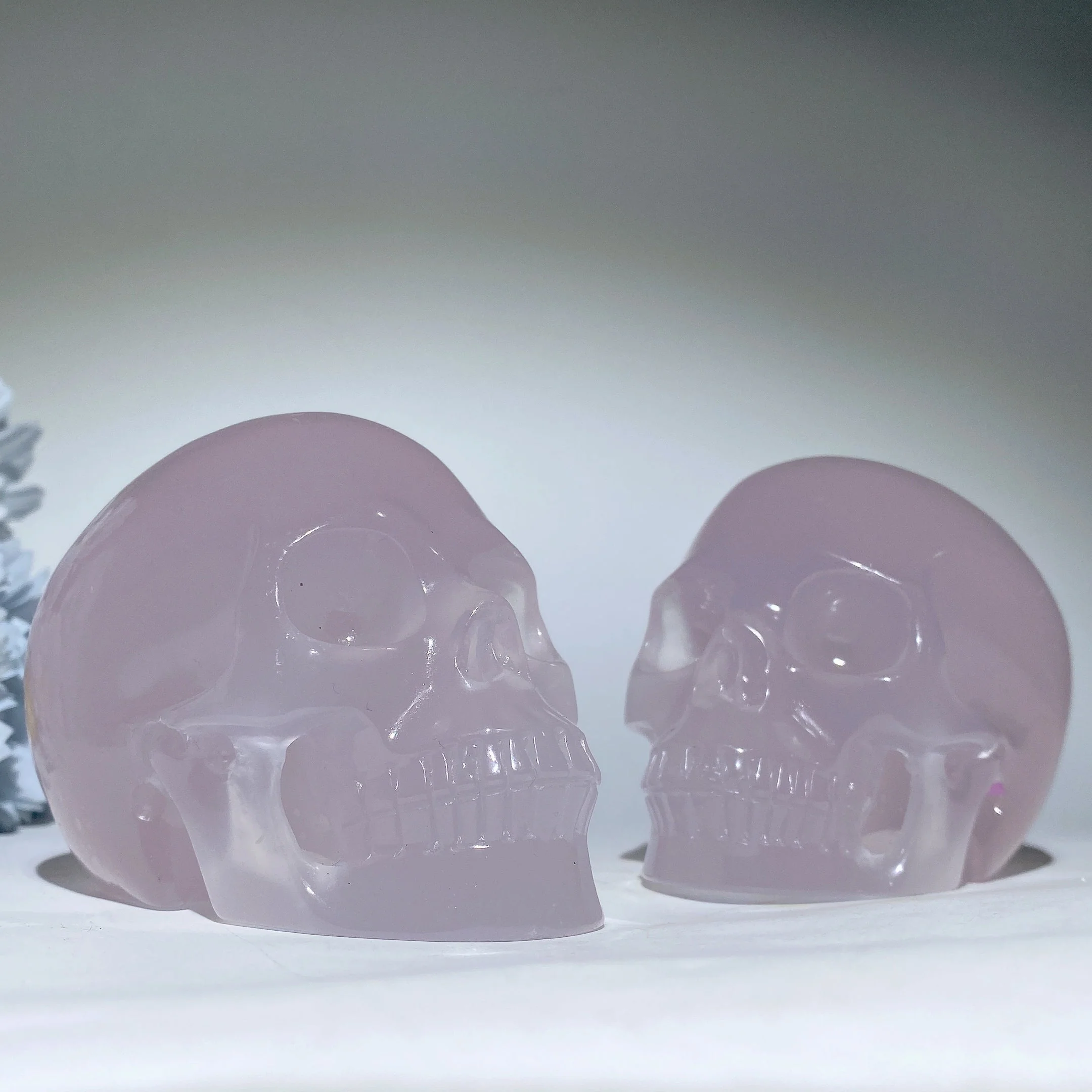 3.8 inch UV Reactive Resin Crystal Skull for Energetic Healing - Image 2
