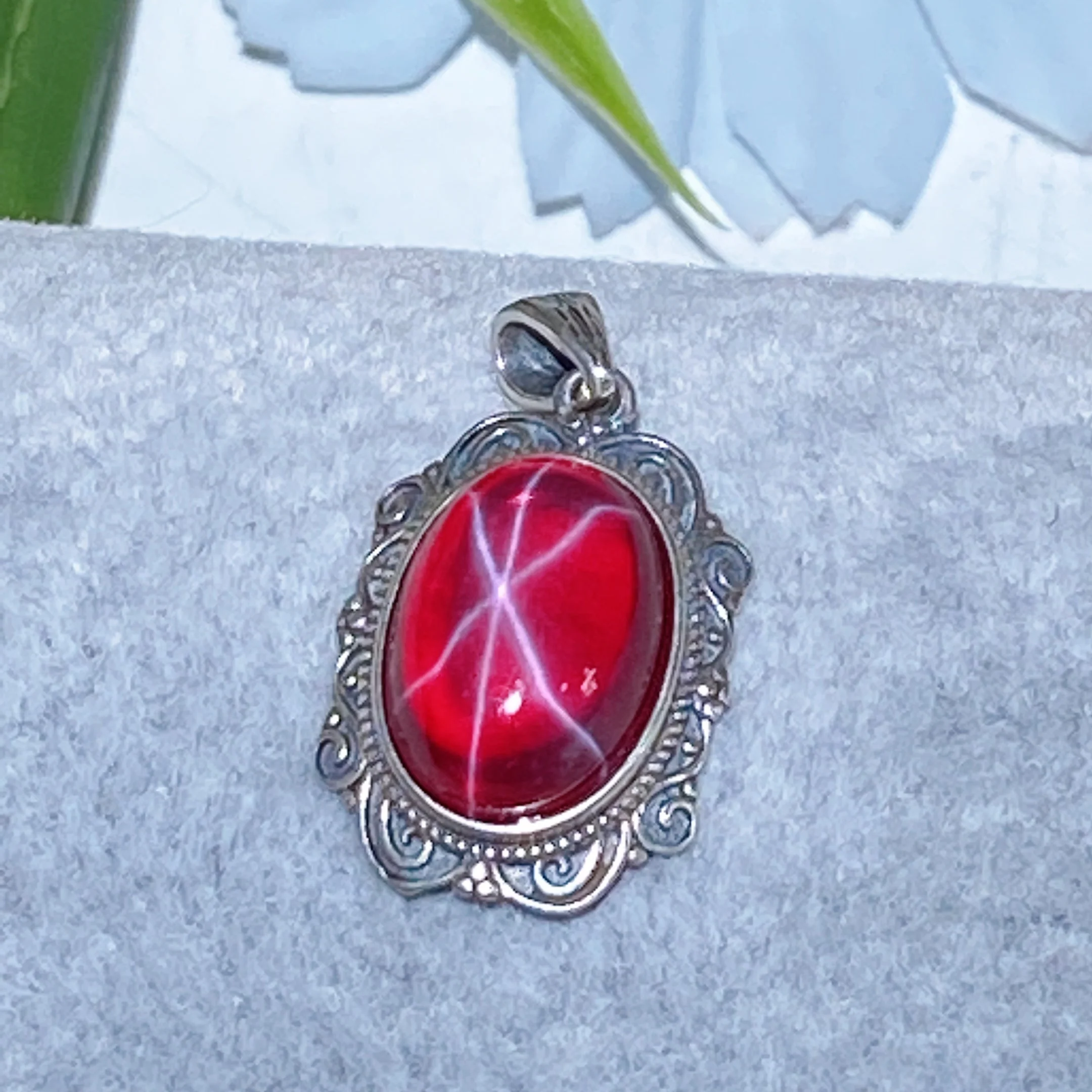 S925 UV Reactive Star Ruby Spiritual Jewelry Set - Image 11