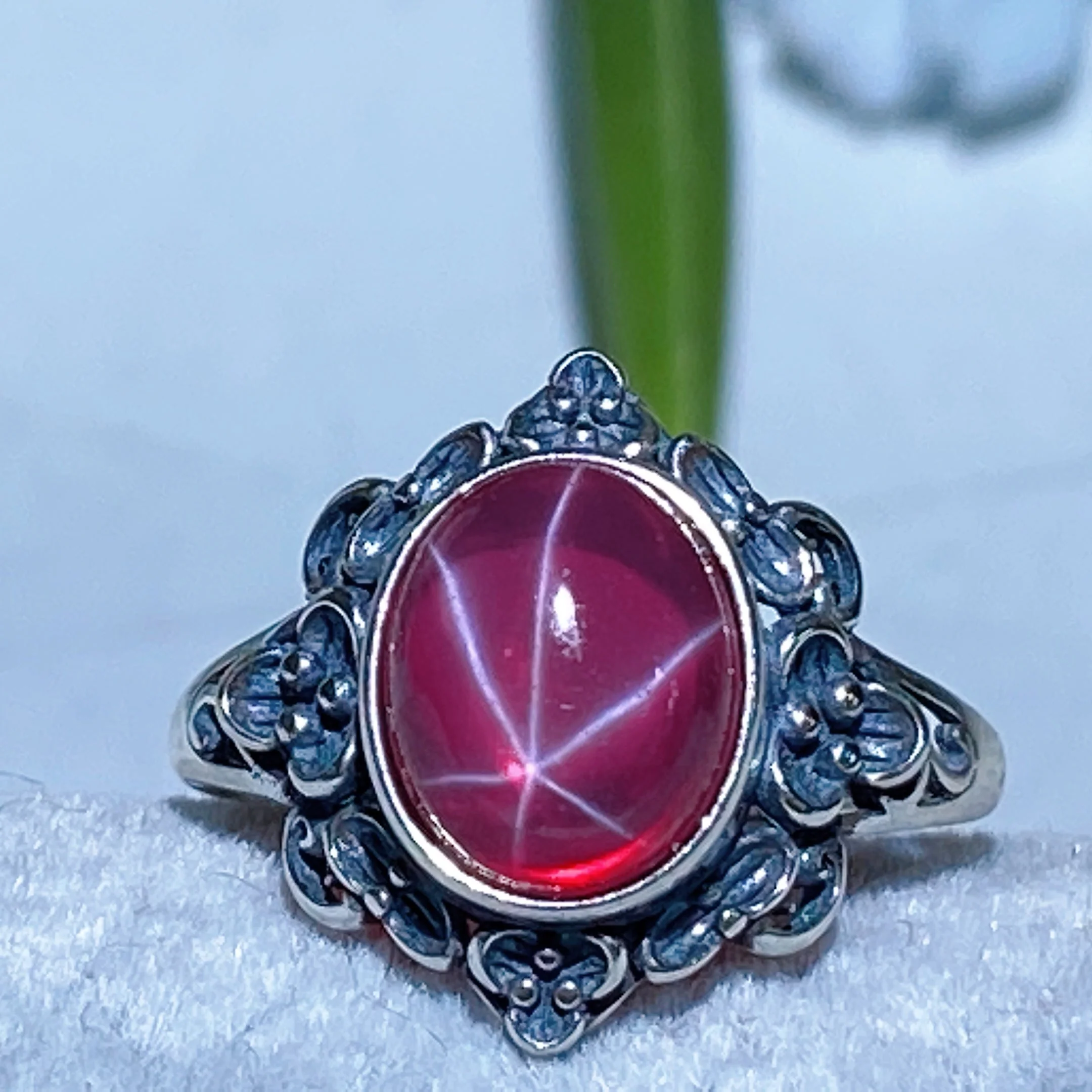 S925 UV Reactive Star Ruby Spiritual Jewelry Set - Image 4