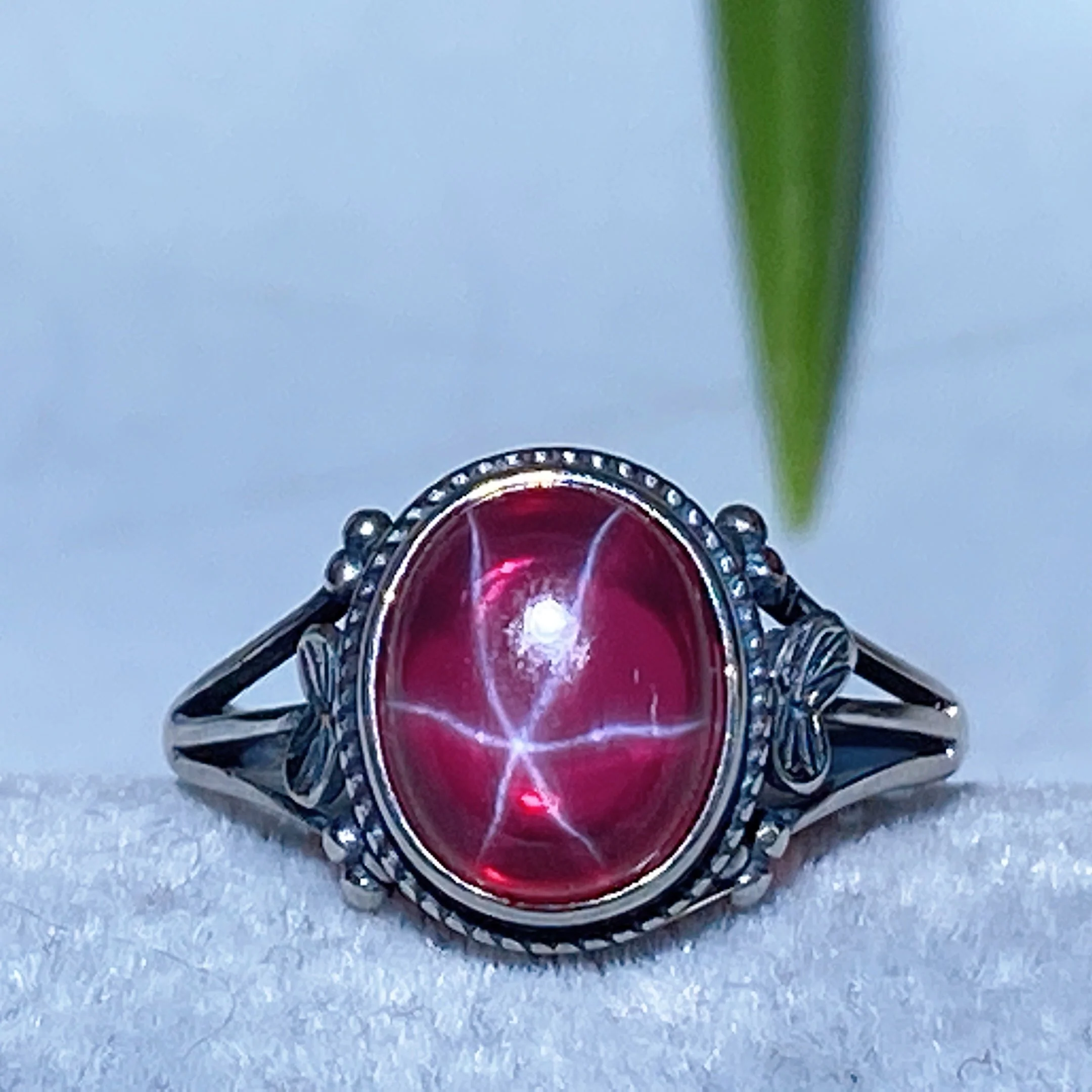 S925 UV Reactive Star Ruby Spiritual Jewelry Set - Image 6