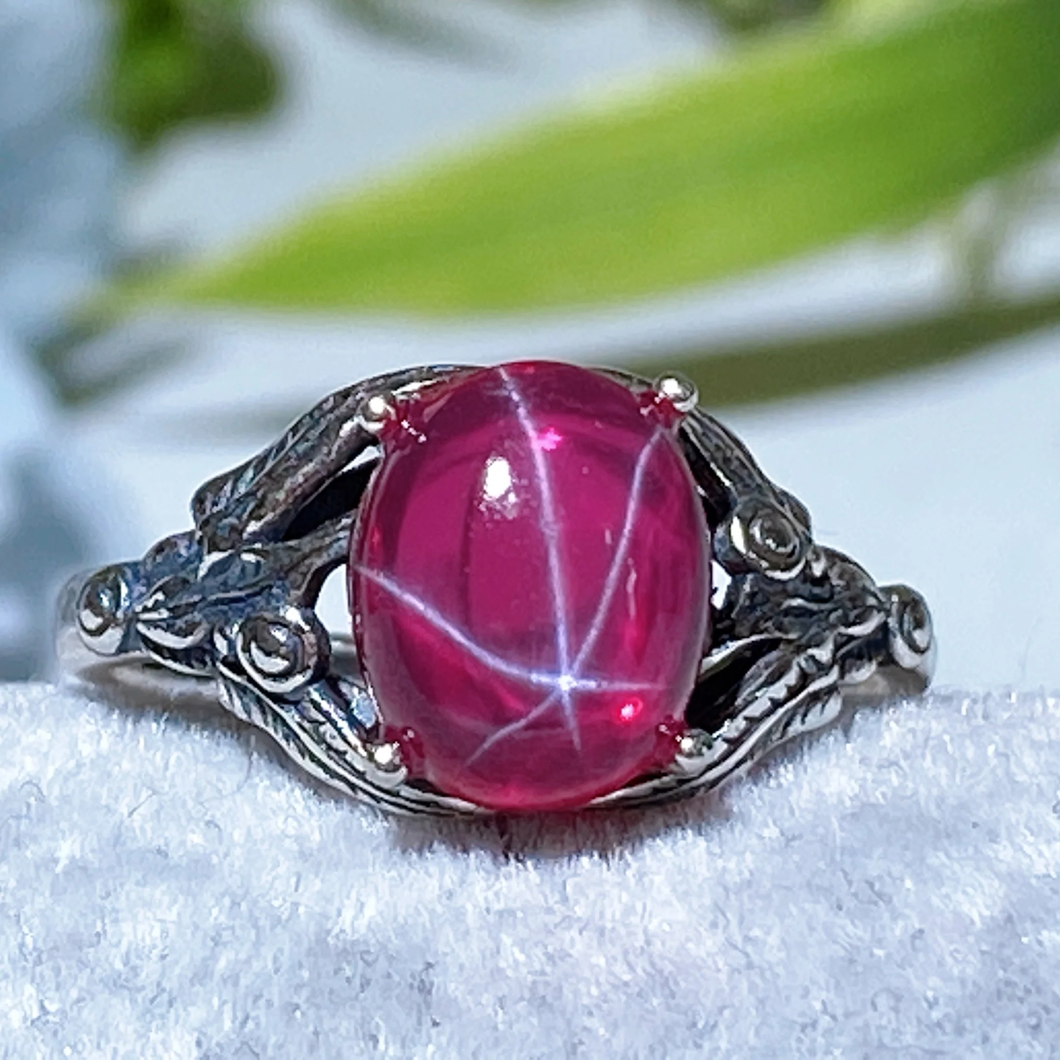 S925 UV Reactive Star Ruby Spiritual Jewelry Set - Image 7