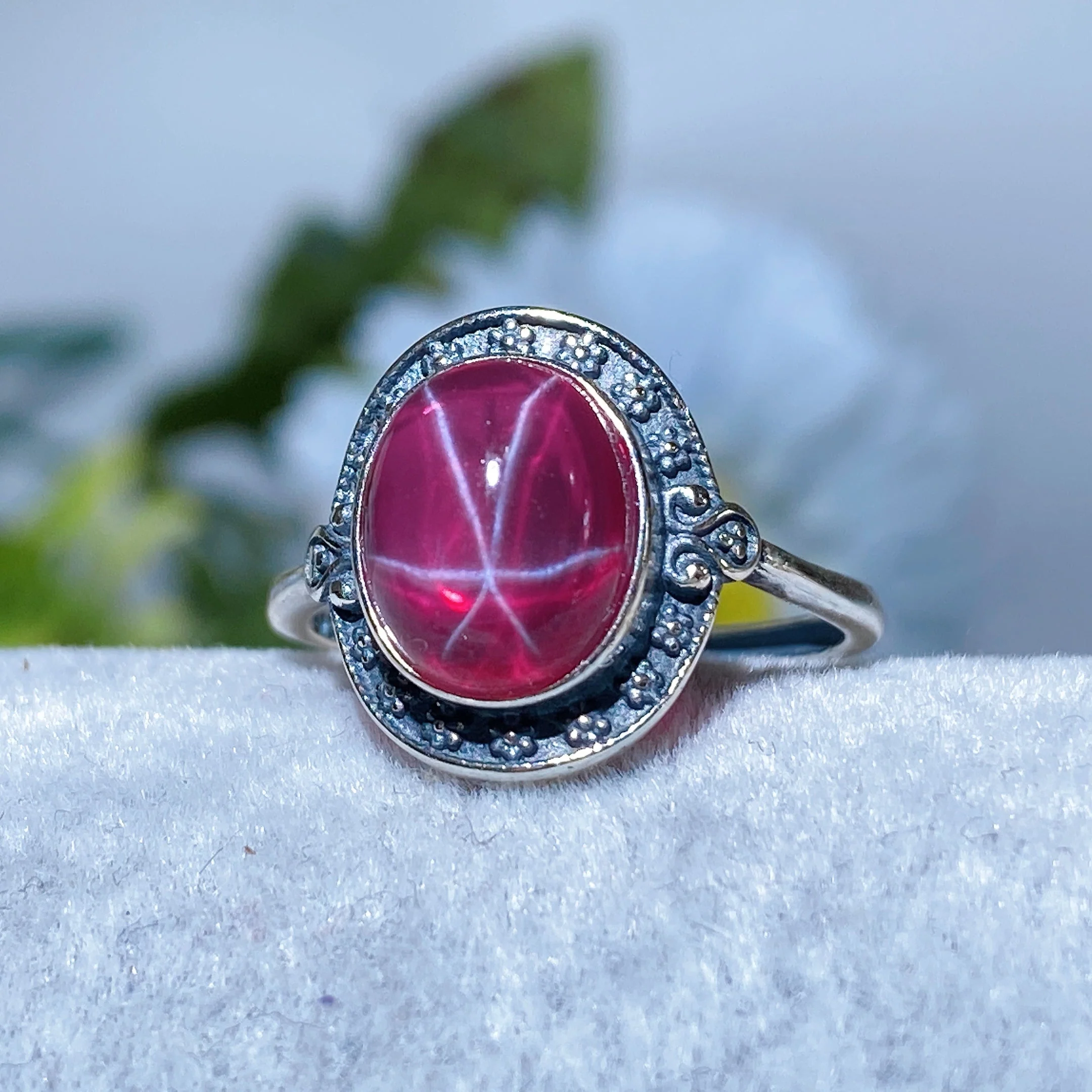 S925 UV Reactive Star Ruby Spiritual Jewelry Set - Image 8