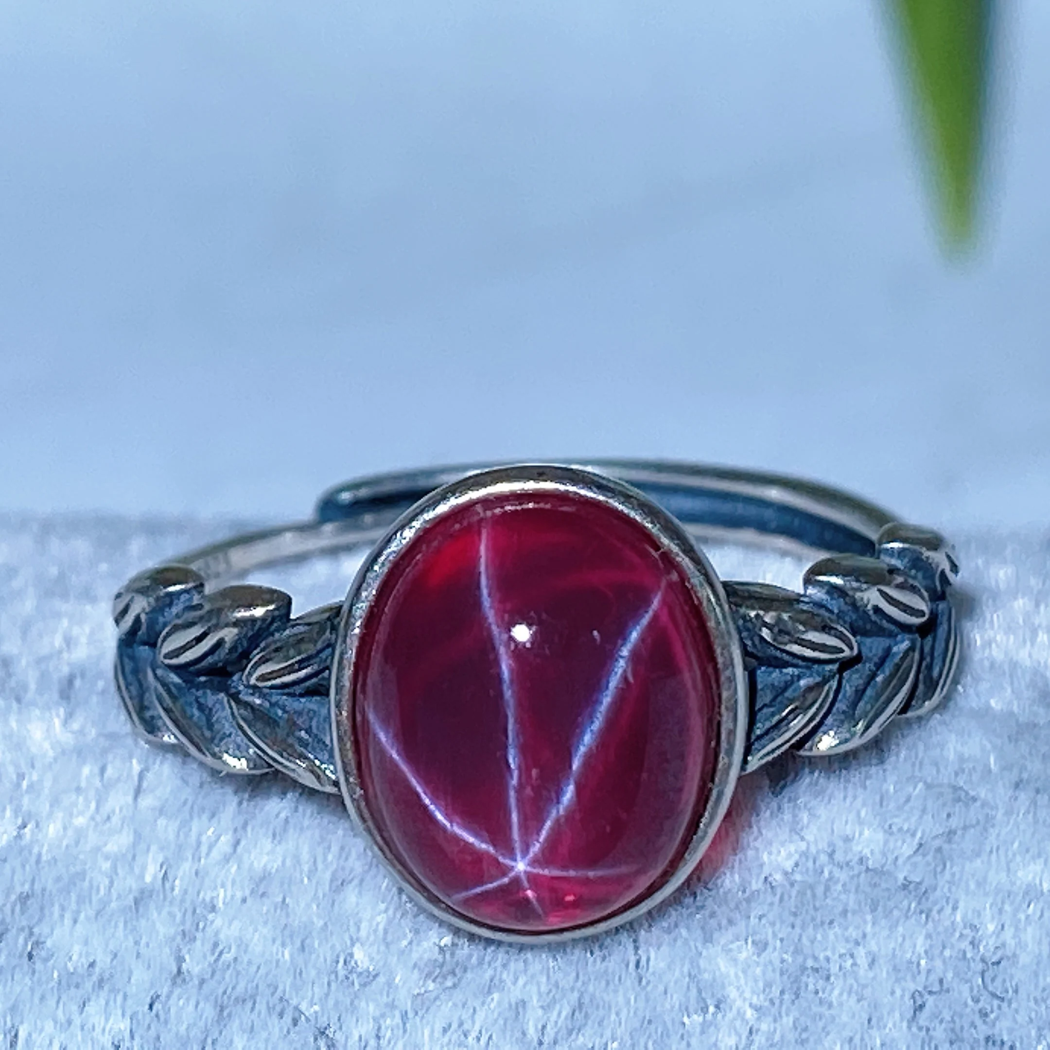 S925 UV Reactive Star Ruby Spiritual Jewelry Set - Image 9