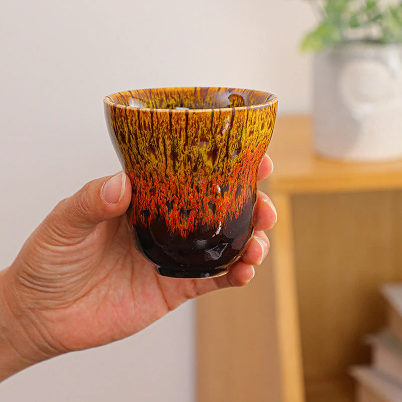Vintage Kiln Change Ceramic Coffee Mug 150ml Zen Decor - Image 14