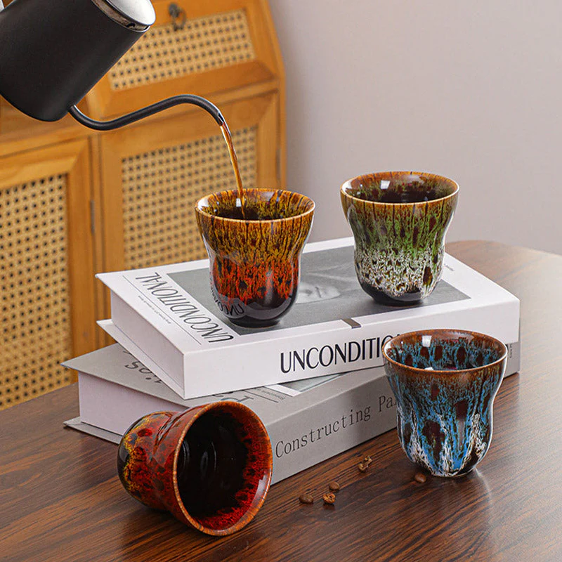 Vintage Kiln Change Ceramic Coffee Mug 150ml Zen Decor - Image 20