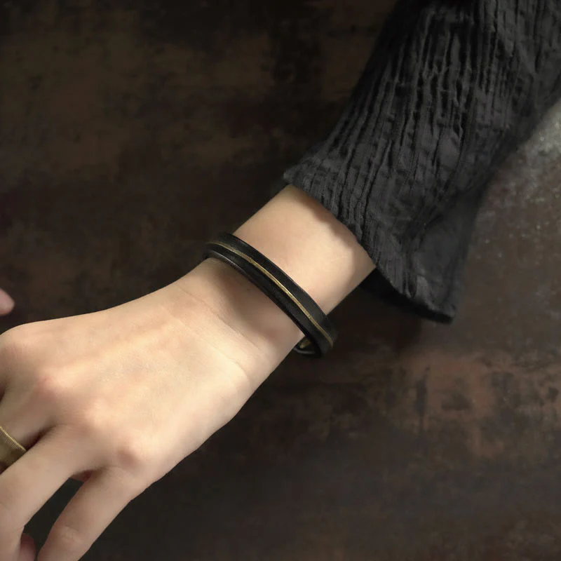 Vintage Leather Copper Spiritual Protection Bracelet - 16-16.6cm - Image 16