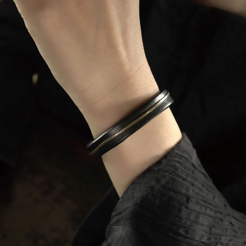 Vintage Leather Copper Spiritual Protection Bracelet - 16-16.6cm - Image 17