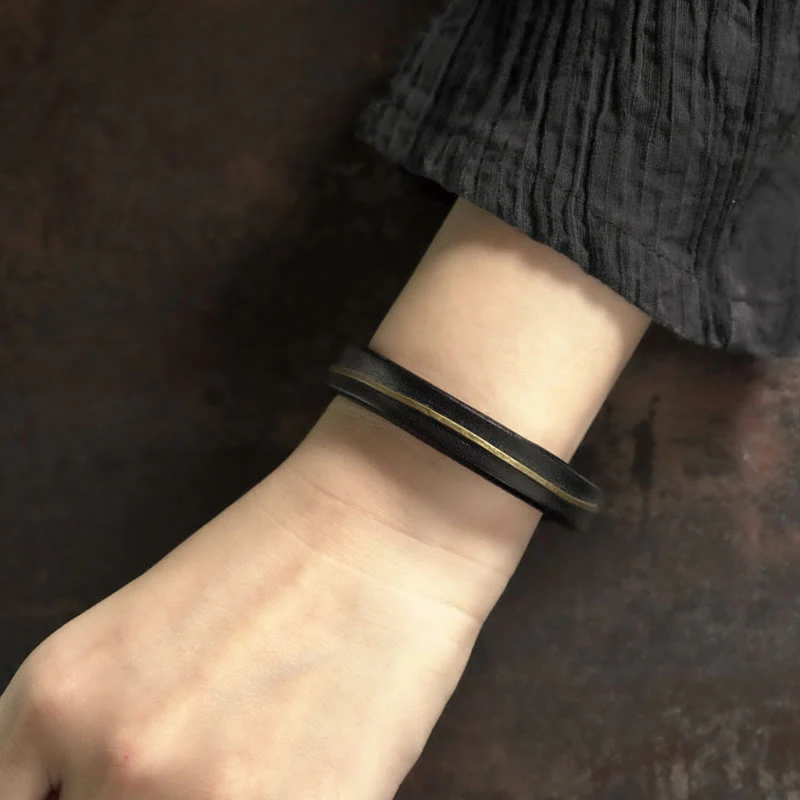 Vintage Leather Copper Spiritual Protection Bracelet - 16-16.6cm - Image 18