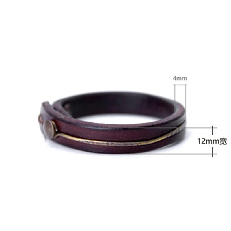 Vintage Leather Copper Spiritual Protection Bracelet - 16-16.6cm - Image 7