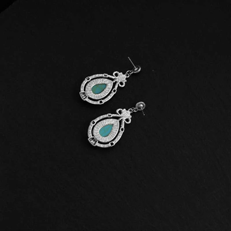 Vintage Turquoise Waterdrop Earrings for Strength & Balance - Image 10