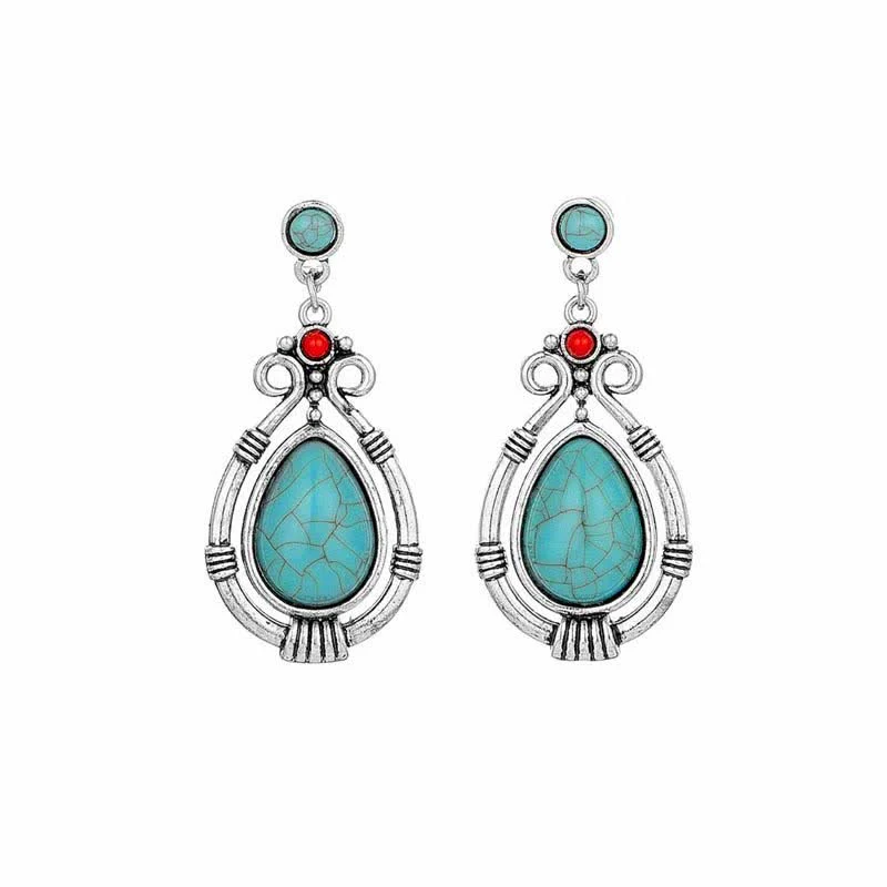 Vintage Turquoise Waterdrop Earrings for Strength & Balance - Image 9