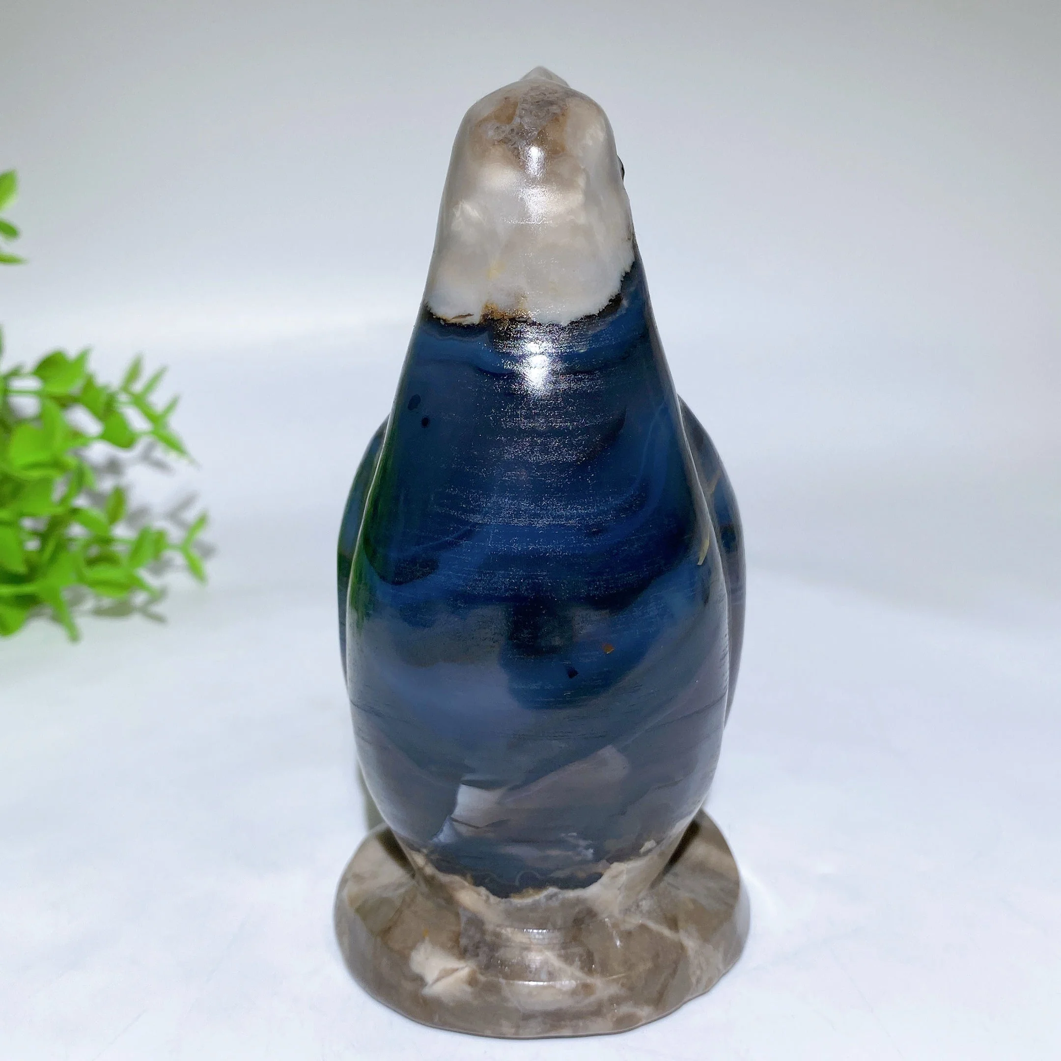 5.0" Volcanic Agate Penguin Figurine for Healing & Decor - Image 6
