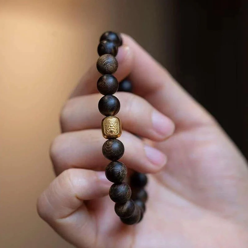 8mm Wenge Wood Spiritual Bead Bracelet for Protection - Image 8