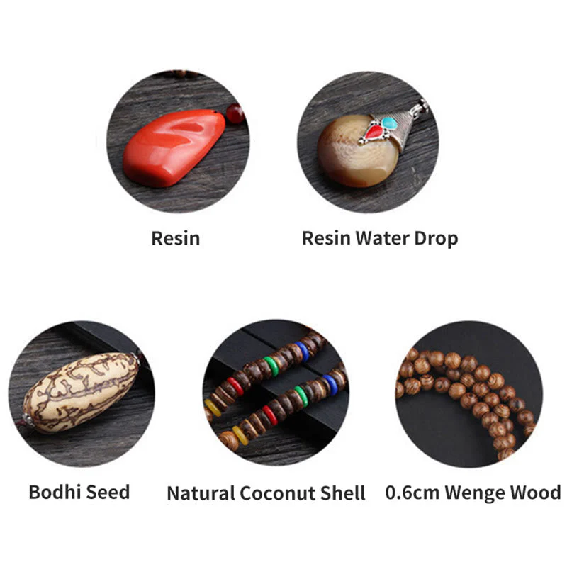 Wenge Wood & Agate Balance Necklace for Peace & Protection - Image 16