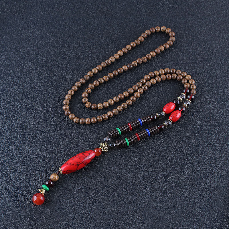 Wenge Wood Turquoise Necklace for Protection and Calm 80cm - Image 7