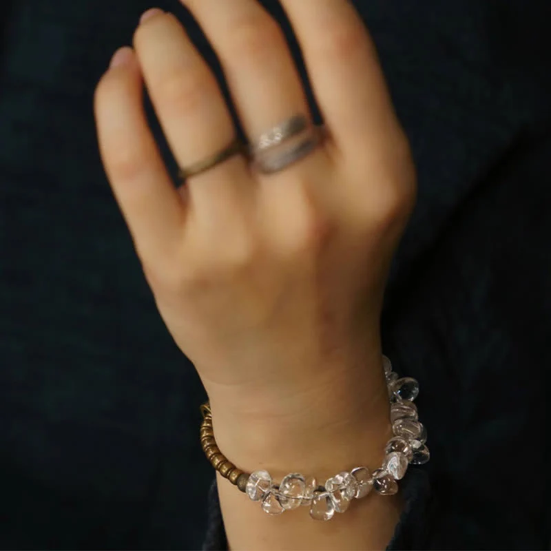 14-17.5cm White Crystal Copper Clarity Bracelet for Meditation - Image 4