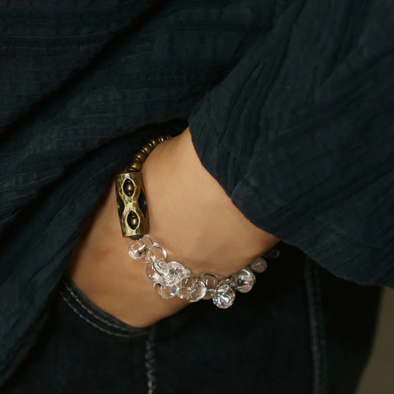 14-17.5cm White Crystal Copper Clarity Bracelet for Meditation - Image 7
