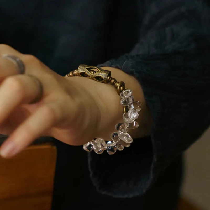 14-17.5cm White Crystal Copper Clarity Bracelet for Meditation - Image 8