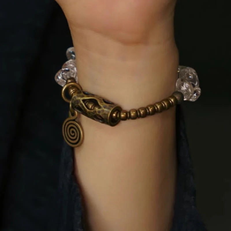 14-17.5cm White Crystal Copper Clarity Bracelet for Meditation - Image 9