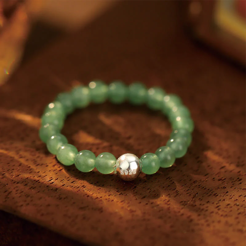 White Jade Black Onyx Crystal Bead Elastic Ring - Image 21