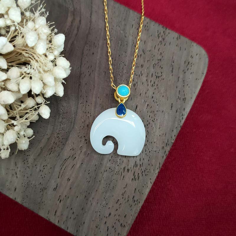 White Jade Elephant Luck Necklace | Strength & Protection - Image 3