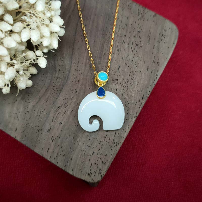 White Jade Elephant Luck Necklace | Strength & Protection - Image 4