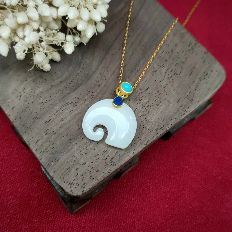 White Jade Elephant Luck Necklace | Strength & Protection - Image 5