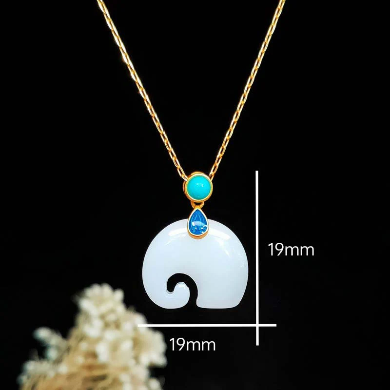 White Jade Elephant Luck Necklace | Strength & Protection - Image 7