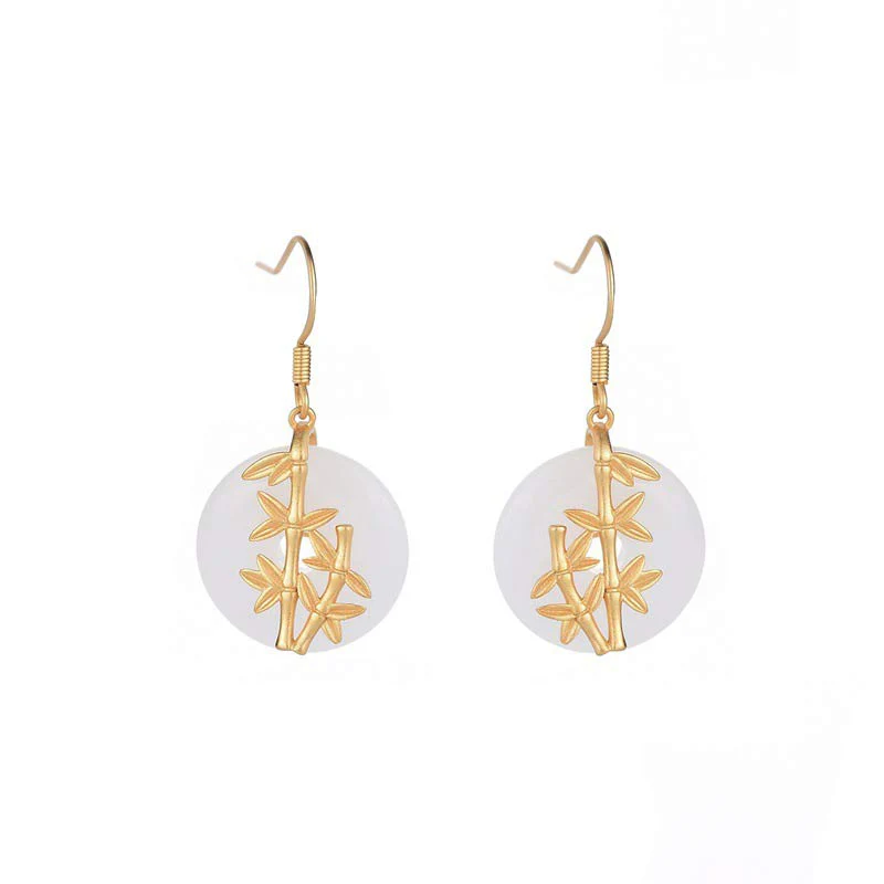 White Jade Fortune Earrings for Protection & Luck
