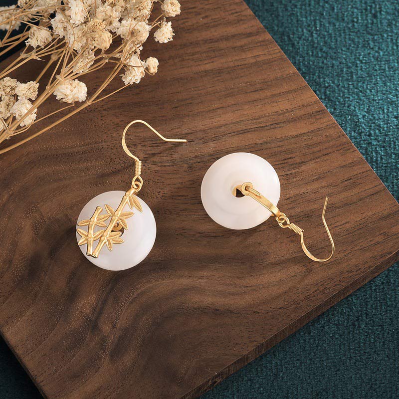 White Jade Fortune Earrings for Protection & Luck - Image 5