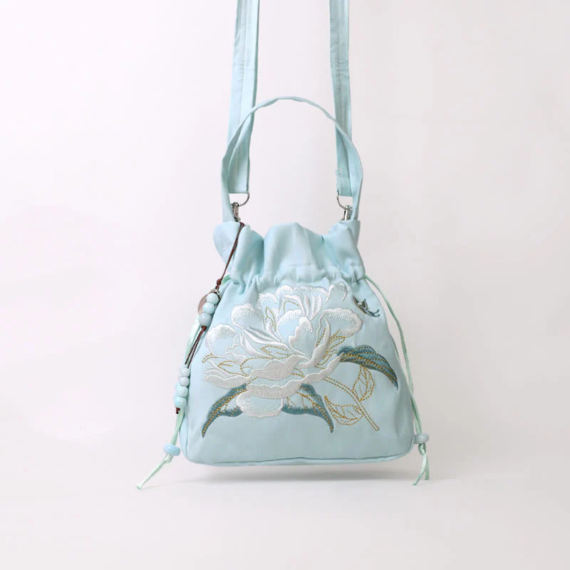 Embroidered Cotton Linen Tote Bag With Wisteria Flowers - Image 18