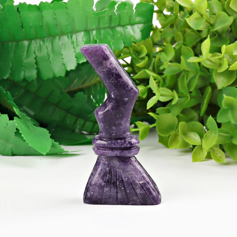 Hand-Carved 3-Inch Wizard's Broom Crystal Figurine - Image 3