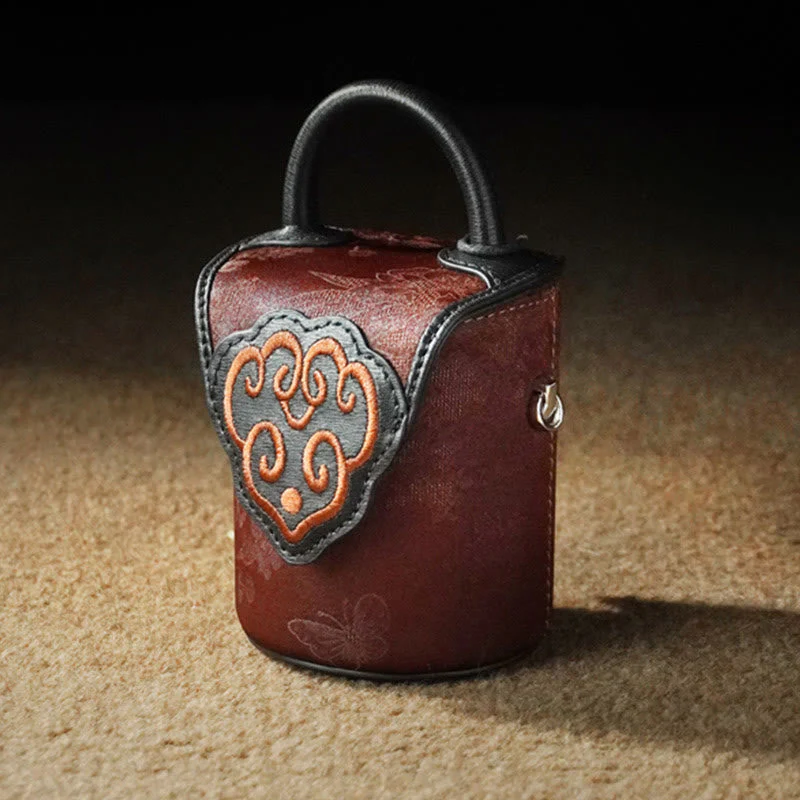 7.5cm Xiangyunsha Silk Auspicious Clouds Crossbody Bag - Image 4