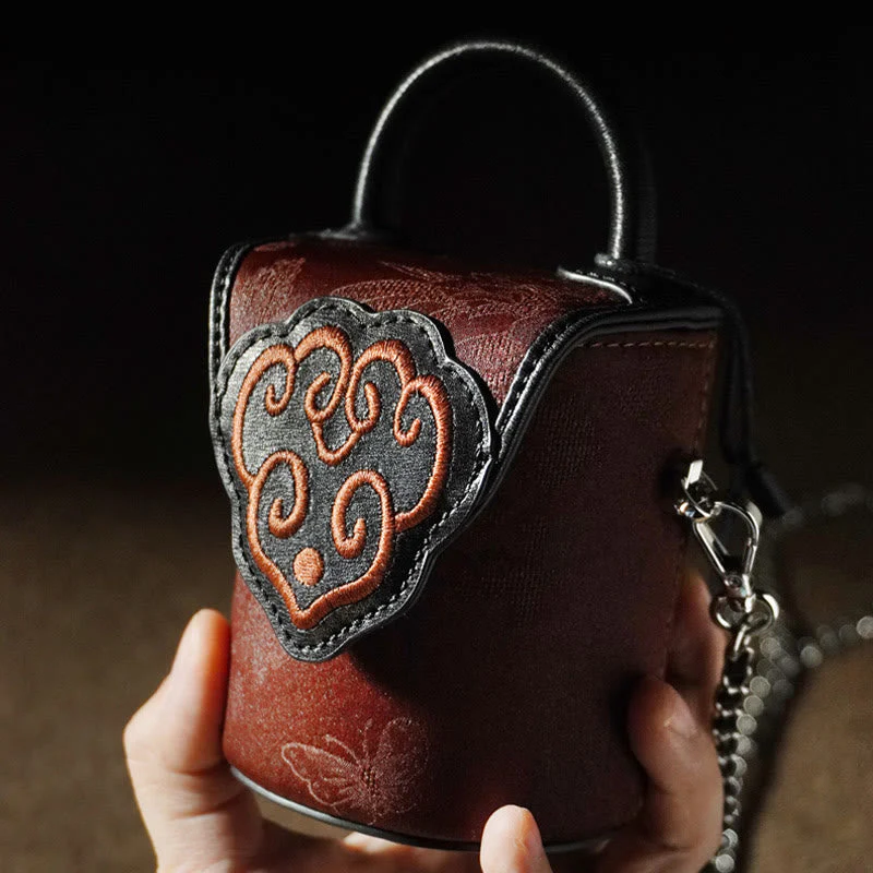 7.5cm Xiangyunsha Silk Auspicious Clouds Crossbody Bag - Image 5
