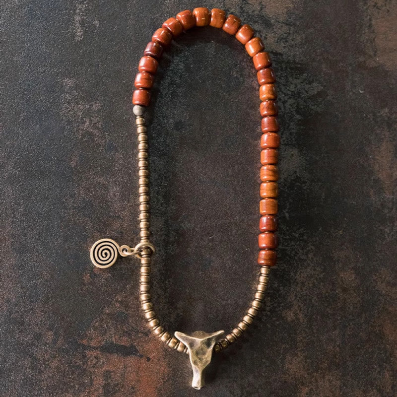 14cm Yak Bone Copper Double Wrap Strength Spiritual Bracelet - Image 6